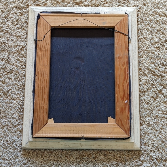 Vintage Acrylic Painting On Velvet Canvas Girl Praying 15x19 - Picture 3 of 6